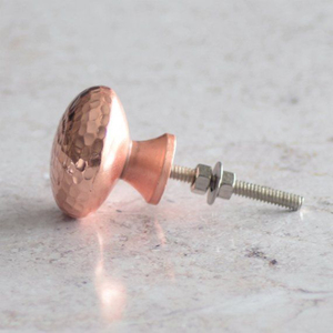 <b>Copper</b> Finish Hammered Round Cabinet Knob Rustic Brass Furniture <b>Handle</b> for <b>Kitchen</b> Drawer <b>Door</b> Decor Durable - Product Image 1