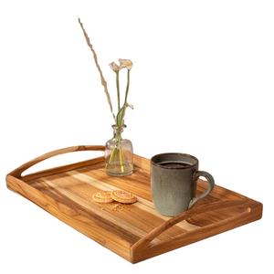 Fournitures en vrac plateau de service en bois pour mariage et dîner table pour café nourriture petit déjeuner plateau de dîner - Product Image 1