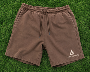 Shorts de survêtement en molleton de coton marron délavé pour homme, avec cordon de serrage élastique à la taille, décontractés pour la gym et le fitness, OEM ODM - Product Image 6