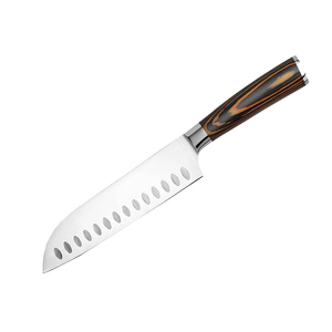 Couteau de chef en acier damas 440C forgé à la main avec manche en bois et étui en cuir pour une utilisation professionnelle en cuisine - Product Image 1