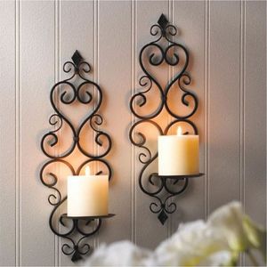 Support mural en fer forgé pour bougie, motif feuille d'or vintage, décoration intérieure, applique murale pour l'hôtellerie, support de bougie en métal - Product Image 5
