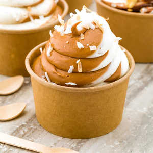 Gobelets à glace jetables en papier biodégradable à double paroi avec couvercle, logo personnalisé imprimé, matériau de qualité alimentaire - Product Image 1