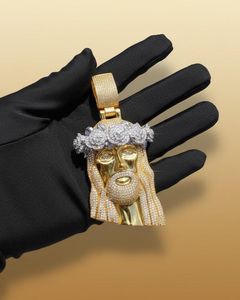 Colgante de Cabeza de Jesús con Diamante Moissanite VVS, Colgante de Rostro de Jesús en Plata 925, Colgante de Fe Religiosa, Joyería Cristiana - Product Image 6