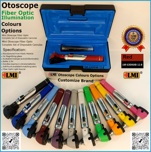 Ensemble d'instruments d'otoscopie manuels à fibre optique rouge de qualité supérieure, équipement médical à vision claire, certifié CE Classe I, garantie 1 an - Product Image 6