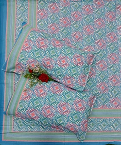 <b>Floral</b> motif block printed handmade cotton <b>bed</b> <b>sheets</b> with artisan charm OEM wholesale private label global supply. - Product Image 3