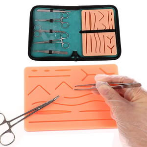 Kit de pratique de suture chirurgicale avec coussin de pratique des plaies en silicone, ensemble complet d'instruments médicaux, porte-aiguille, forceps, ciseaux - Product Image 5