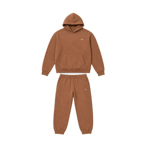 Streetwear Custom Boxy Fit Rhinestone Casual Pullover Hoodies <b>Sweatpants</b> <b>Sets</b> High Quality 100% Cotton Breathable Fitness Wear - Product Image 3