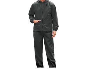 Combinaison de pluie respirante toutes saisons grande taille avec capuche réglable et fermeture éclair pour la randonnée, le camping et la course automobile - Product Image 2