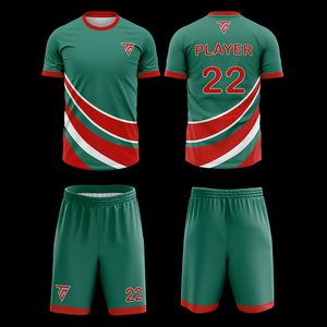 Ensemble de maillot de football solide à manches courtes, col en V, polyester/coton, séchage rapide, respirant, vêtements de sport performants pour entraînement et match - Product Image 5