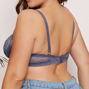 Sujetador Push-Up sin Varillas para Mujer, Copa Tres Cuartos, Decorado con Pedrería, Transpirable, Tirantes Ajustables, Espalda en U, Spandex/Nylon - Product Image 3