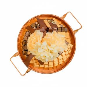 Bandeja de Servir de Metal con Acabado en Cobre Dorado Rosa de Lujo con Asas, Plato para Chocolates para Bodas y Eventos, Exhibición Decorativa de Postres - Product Image 5