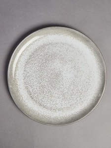 Assiette à dîner élégante en céramique marbrée ivoire, design plat contemporain, surface émaillée résistante aux rayures, parfaite pour une salle à manger moderne - Product Image 2
