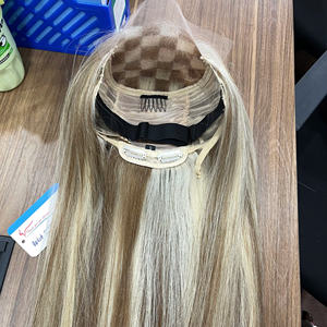 Perruque en cheveux naturels, couleur piano, la plus vendue, avec closure en dentelle au milieu, lisse, pour femmes, style doux, cheveux bruts, fournisseur - Product Image 6