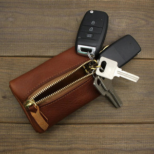 Genuine leather RFID key <b>wallet</b> with premium zipper and durable hardware for travel and office use Genuine Leather Key <b>Wallet</b> - Product Image 1