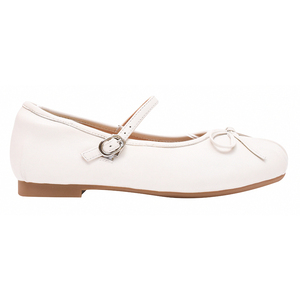 Ballerines Ann'S blanches en peau de mouton à bout rond avec nœud et bride en T, semelle extérieure en caoutchouc respirante, toutes saisons, pour femmes - Product Image 2