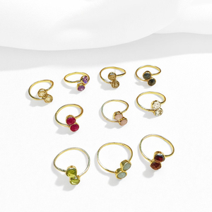 Round <b>Garnet</b> Adjustable <b>Ring</b> Handmade – Faceted Birthstone Plain Band <b>Ring</b> Jewelry Bulk - Product Image 4