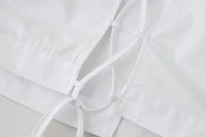 Camisa Corta Informal de Popelina a Rayas Blancas para Mujer, Estilo Vintage, Manga Corta, Cuello Camisero, Botones, para Todas las Temporadas - Product Image 5