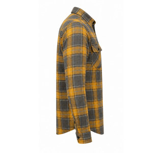 OEM High Quality Yellow Black <b>Checkered</b> Men Casual Long Sleeve Shirts Low MOQ Trucker Plaid <b>Jacket</b> Top Cheap Price Flannel Shirt - Product Image 5