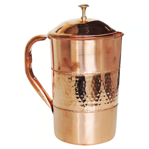 Carafe à eau en cuivre pur authentique, artisanale, 1500-2000 ml, résistante à la chaleur, accessoire de salle à manger pour la maison - Product Image 2
