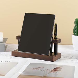 Porte-stylos en bois pour bureau, support de présentation pour stylos à plume avec 9 fentes et support pour téléphone, organisateur de stylos - Product Image 2