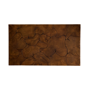 Mesa de Centro de Madera de Teca Sólida de Estilo Rústico Contemporáneo, Bloque de Madera de Grano Entero Hecho a Mano, Mesa de Lujo para Sala de Estar - Product Image 5