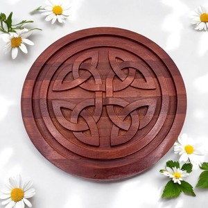 Décoration murale en bois de Sheesham avec nœud celtique - Croix en bois artisanale - Product Image 4
