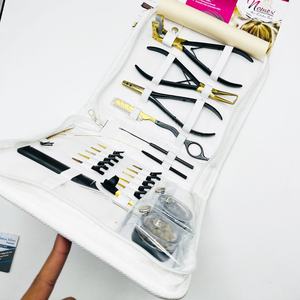 Kit d'outils Rexene blanc pour outils d'extension de cheveux en noir et or Outils de soins capillaires pour salon de coiffure - Product Image 5