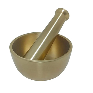 Handcrafted Stainless Steel Mortar Pestle Set Modern Gold Finish Durable Food Grade Eco-Friendly Spice <b>Grinder</b> Tool <b>Herbs</b> Spices - Product Image 3