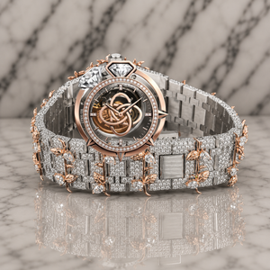 Montre en diamant moissanite de haute qualité pour hommes, entièrement sertie de pierres VVS - Product Image 3