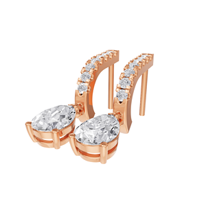 ต่างหูเพชรทรงหยดน้ำ Aarinya Pear-Cut Solitaire Linear Lab Grown Diamond ชุบทอง 9K สำหรับงานปาร์ตี้ สไตล์คลาสสิก - Product Image 6