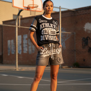 T-shirts de sport en coton polaire imprimés par transfert thermique, séchage rapide, ensemble 2 pièces pour hommes, vêtements de course et de basketball, streetwear personnalisé - Product Image 3