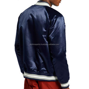 Hot Sale Custom Made Men's <b>Light</b> Weight Satin Letterman Bomber <b>Jacket</b> Casual School Baseball <b>Jackets</b> - Product Image 6