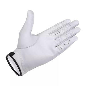 Premium Comfort Feel Cabretta Leather Golf <b>Gloves</b> Zipper Breathable <b>Moisture</b> Wicking New Design Factory Direct Sale White Black - Product Image 4