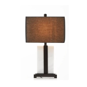Contemporary Marble <b>Bedside</b> Lamp With Refined <b>Dark</b> Metallic Frame And Elegant Modern Interior Character - Product Image 6