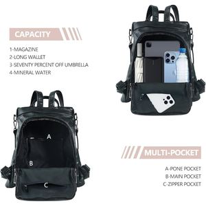 Sac à dos grande capacité en cuir de chèvre véritable pour femme, sac à dos durable et tendance, idéal pour le bureau, les voyages, l'université - Product Image 5