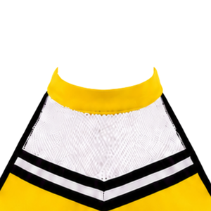 Haut court de cheerleading sans manches jaune, blanc et noir pour femmes et filles – Idéal pour l'entraînement sportif et les uniformes d'équipe - Product Image 3