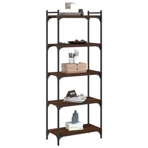 Libreria in legno ingegnerizzato color rovere marrone con piedini in metallo regolabili di medie dimensioni, nuovo design e aspetto elegante - Product Image 3