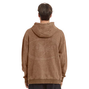 Nouveaux sweats à capuche tendance pour hommes, effet délavé, 100 % coton, motif uni, saison hiver, taille personnalisée, style décontracté, avec poches - Product Image 4