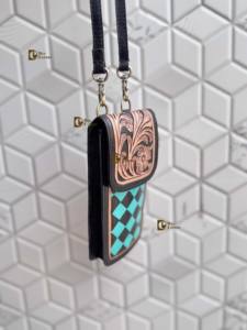 Bolso de Mano de Lujo para Teléfono, Bolso de Cuero Tallado a Mano, Bolsos Pequeños con Patrón de Damas, Bolsa de Diseño Único - Product Image 2