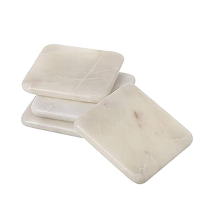 Sous-verres en marbre écologiques, durables et lavables, en pierre naturelle, article promotionnel pour les hôtels - Product Image 1