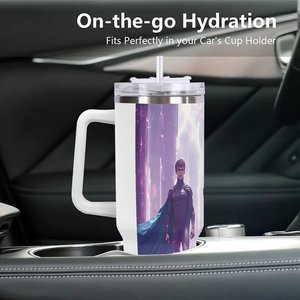 Stainless Steel Tumbler 40oz With Handle For <b>Coffee</b> And Tea Travel Use - Product Image 3