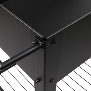 Grandi Fioriere in Metallo Nero con Ruote, Vaso da Giardino Galvanizzato per Uso Interno ed Esterno, Opzione di Appendimento - Product Image 6