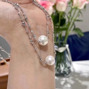 <b>Light</b> Luxury Versatile 10-11mm Freshwater Pearl Necklace <b>Edison</b> Fairy Link Roadway Clavicle Chain with S925 Silver - Product Image 1