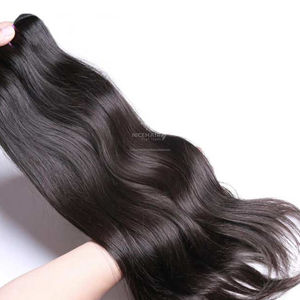 Extensiones de cabello virgen profesional 100% cabello Remy humano suave sedoso onda Natural y onda del cuerpo origen vietnamita 100g crudo a granel - Product Image 1