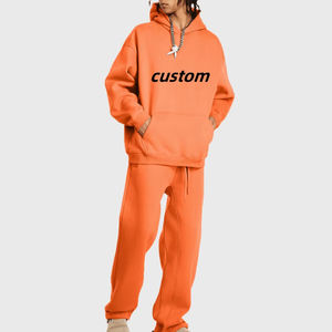 Conjunto Deportivo de 2 Piezas para Hombre, Sudadera con Capucha y Pantalones Deportivos Holgados de Felpa, 100% Algodón de Alta Calidad, Personalizado, 2026 - Product Image 1