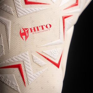 Custom Design White and Red Breathaprene Soccer Goalkeeper <b>Glove</b> with 4mm German Latex Medius Cut Flat Palm Goalkeeper <b>Gloves</b> - Product Image 4