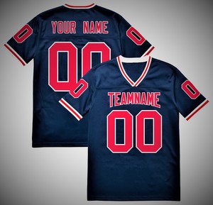 Maillot de football américain personnalisé 100 % polyester, à rayures, avec nom et numéro, tenue d'équipe, manches courtes, pour l'été, pour supporters, séchage rapide, pour adultes - Product Image 2