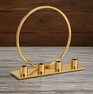Luxury Gold Metal Pillar <b>Candle</b> Holder Stand for Home Decor and Wedding Table Centerpiece - Product Image 4