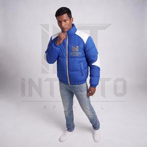Intento Apparel <b>Men's</b> Finished Solid Stand Collar Windproof <b>Puffer</b> Jacket Dark Gray Zip-Up Winter Sporty <b>Coat</b> - Product Image 6