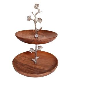 อุปกรณ์เสิร์ฟเค้กไม้เคลือบวอลนัทสุดฮิตสำหรับงานเลี้ยงวันเกิดที่บ้าน โรงแรม ร้านอาหาร - Product Image 1